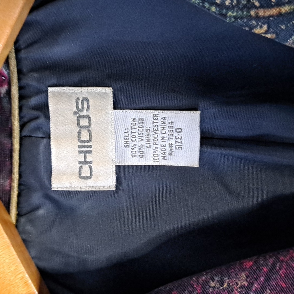 Chico's Floral Women's Jacket - Multicolor Size 0 - Picture 4 of 6
